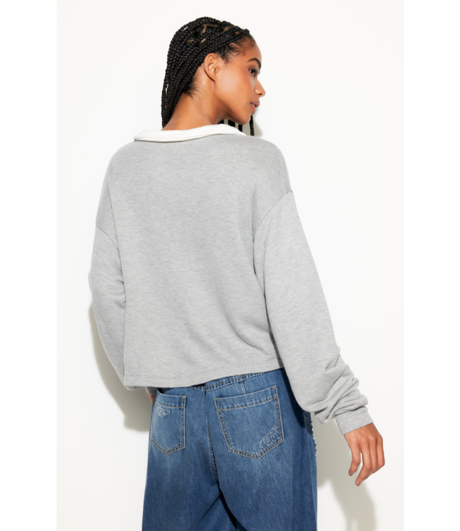 Nichols Henley Sweatshirt- Heather Grey