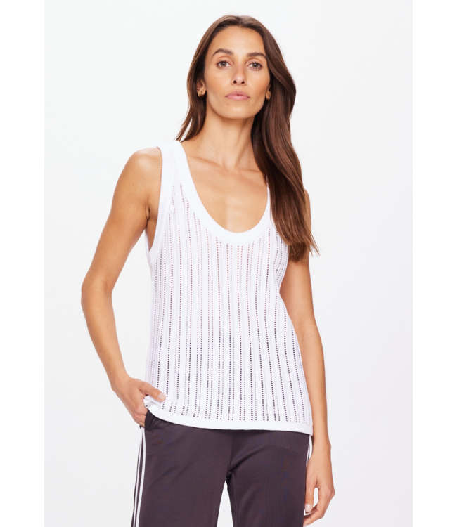 Muse Wales Knit Tank Top- White