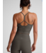 Spacedye Slim Racerback Cropped Tank- True Gray