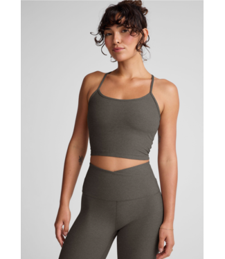 Beyond Yoga Spacedye Slim Racerback Cropped Tank- True Gray