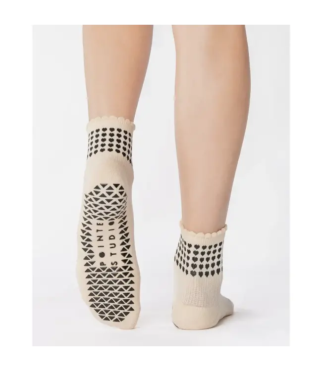 Sweetheart Ankle Grip Sock- Ivory