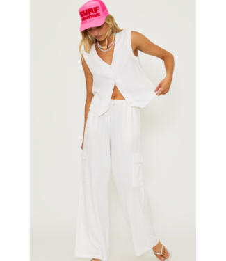 Beach Riot Amara Pant- White Linen