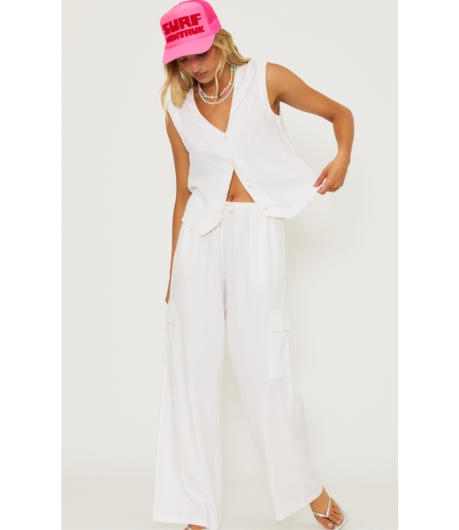Amara Pant- White Linen