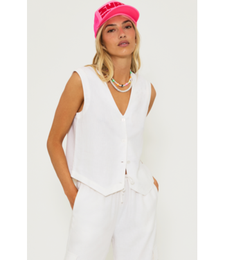 Beach Riot Darcy Vest- White Linen