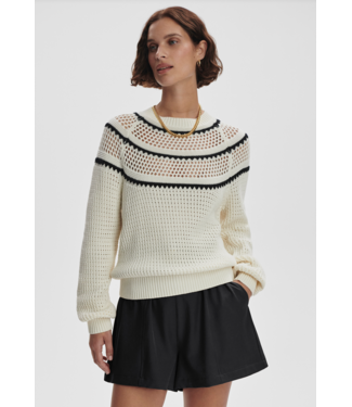 Varley Padbury Pointelle Knit Sweater- Egret