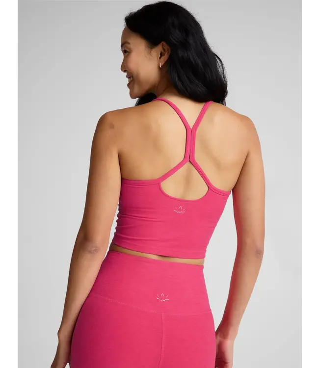 Spacedye Slim Racerback Cropped Tank- Vivid Pink Heather