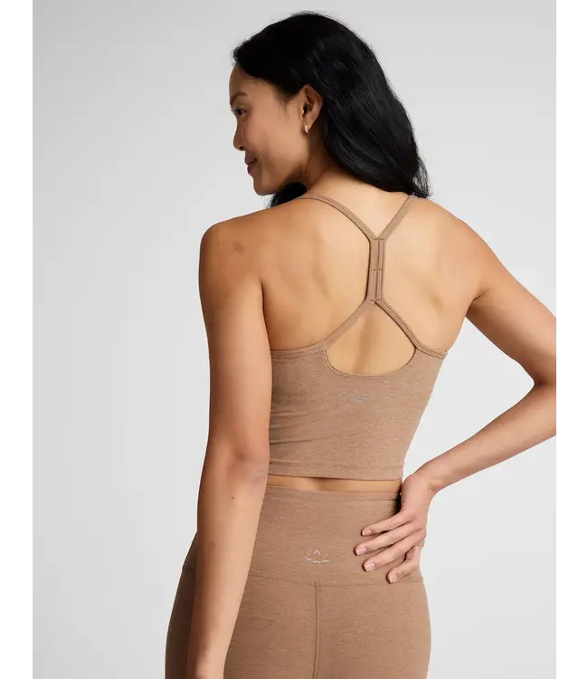 Spacedye Slim Racerback Cropped Tank- Desert Sand Heather