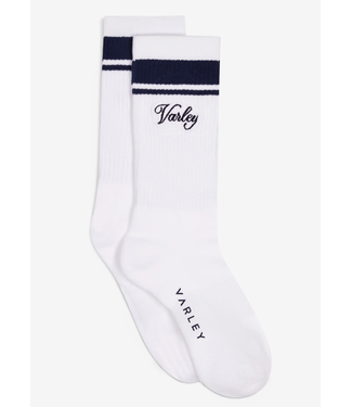 Varley Lamar Club Stripe Sock- White/Blue Nights