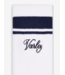 Lamar Club Stripe Sock- White/Blue Nights