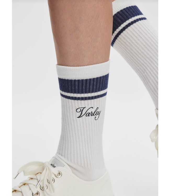 Lamar Club Stripe Sock- White/Blue Nights