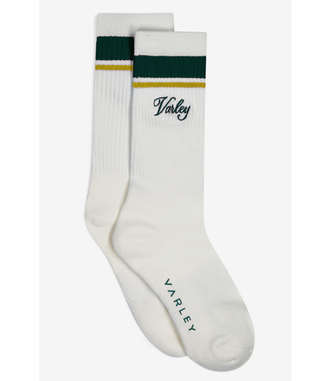 Lamar Club Stripe Sock- White/Forest