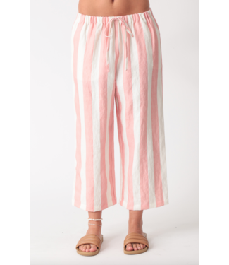 Electric & Rose Sail Pant Crop Stripe- Peach/Ivory