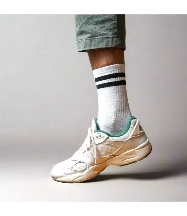 Organic Cotton Tennis Sport Socks- White & Black