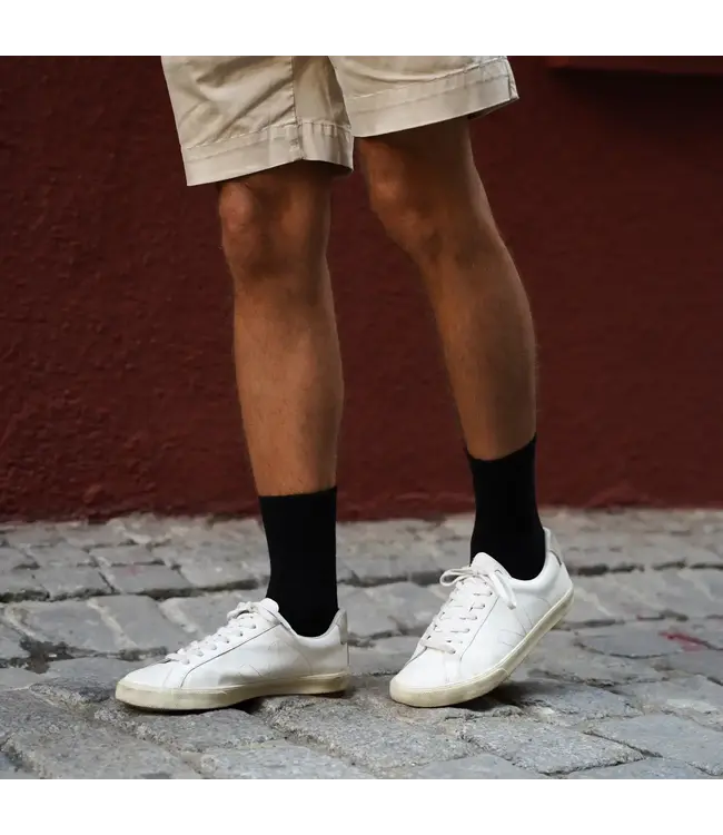 Organic Cotton Tennis Sport Socks- Plain Black
