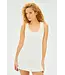 Martina Rigor Dress W Piping- White/Chartreuse