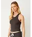 Crop Ultimate Tank- Washed Black
