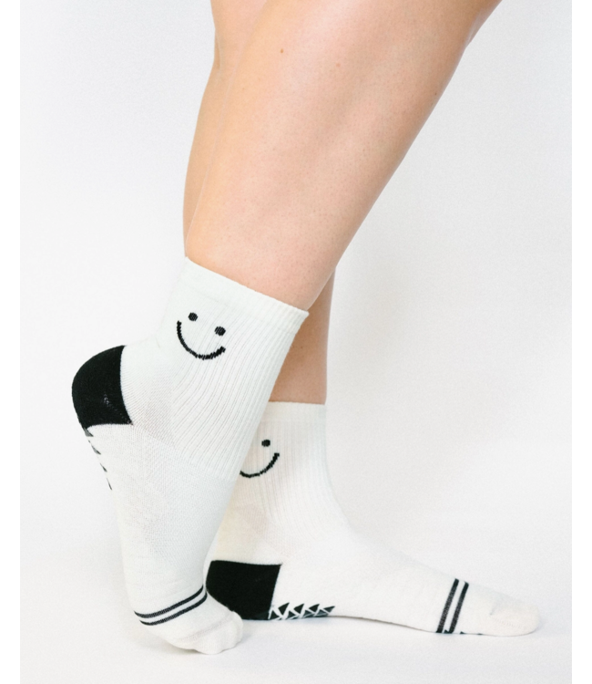 Happy Ankle Runner Sock- White