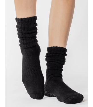 faire Slouch Crew Grip Sock- Black