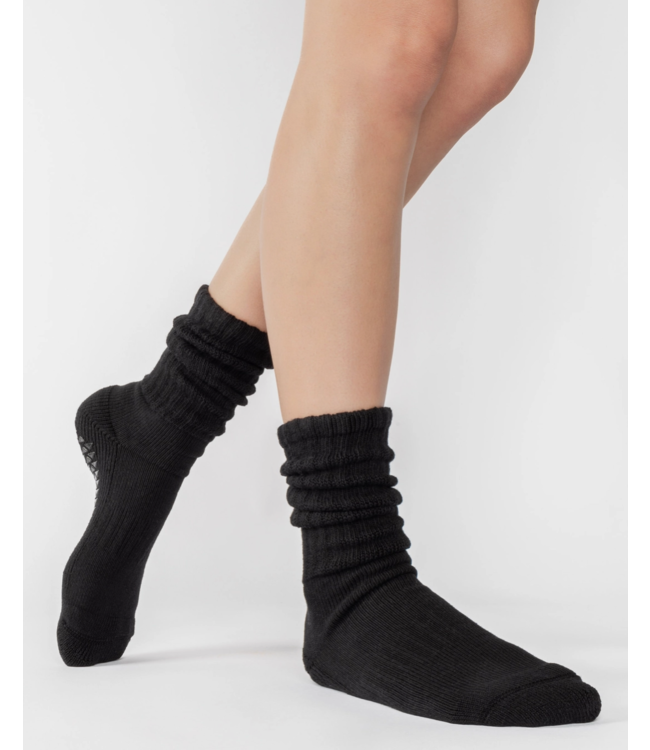 Slouch Crew Grip Sock- Black