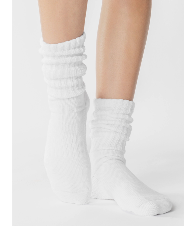 Slouch Crew Grip Sock- White