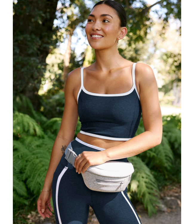 Spacedye New Moves High Cropped Tank- Nocturnal Navy/Cloud White