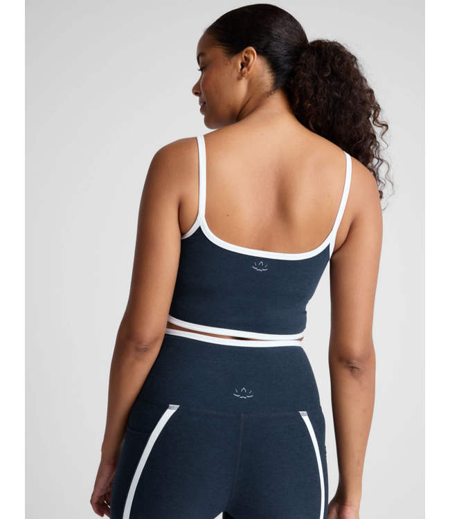 Spacedye New Moves High Cropped Tank- Nocturnal Navy/Cloud White