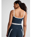 Spacedye New Moves High Cropped Tank- Nocturnal Navy/Cloud White