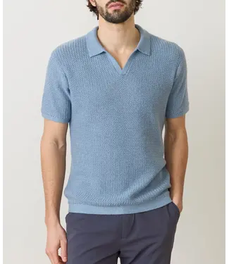 Marine Layer Conrad Sweater Polo- Washed Indigo