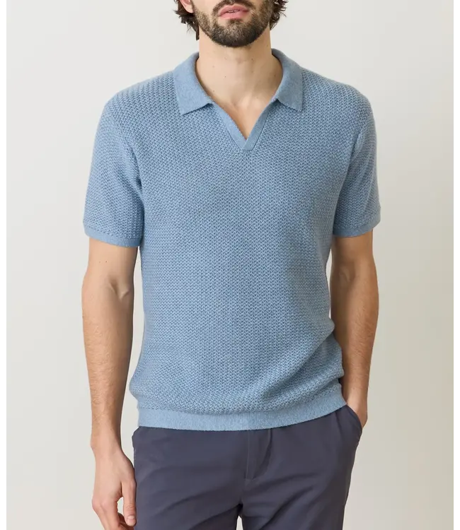 Conrad Sweater Polo- Washed Indigo