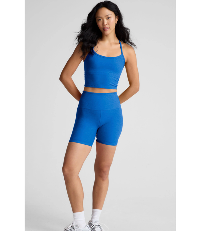 Spaced Slim Racerback Cropped Tank- Court Blue