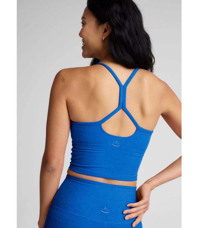Spaced Slim Racerback Cropped Tank- Court Blue