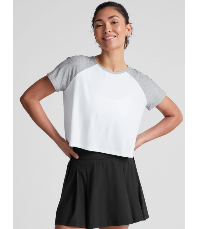 Featherweight Colorblock Tee- Cloud White/Silver Mist