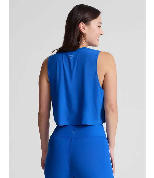Featherweight Balance Cropped Tank- Court Blue Heather