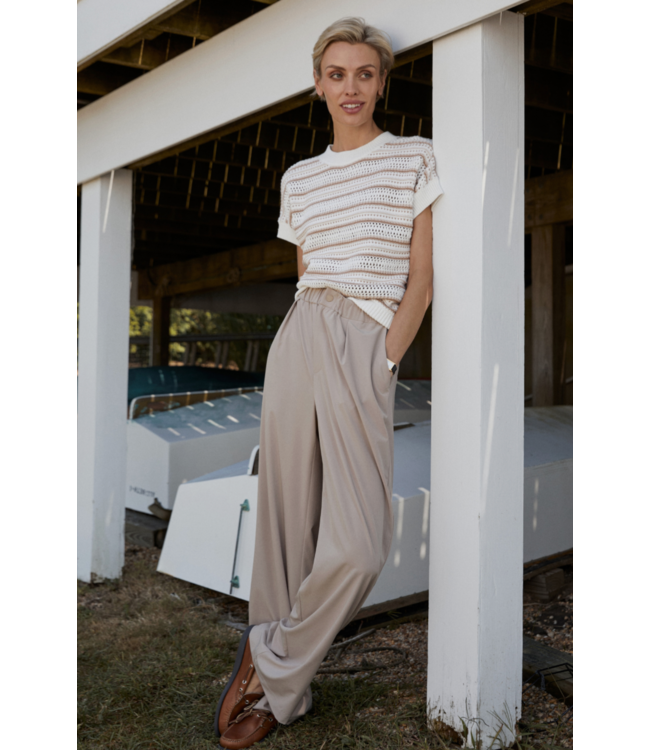 Ciara Stripe Knit Top- Chanterelle Stripe