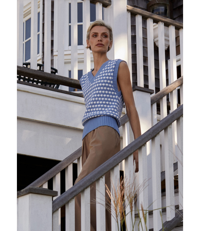 Antonella Knit Vest- Infinity Blue