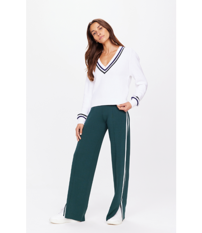 Sonny V Neck Knit Sweater- White