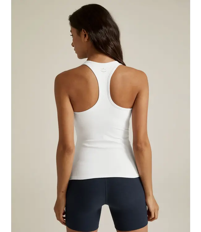 Spacedye Step Up Racerback Tank- Cloud White