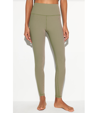 Spiritual Gangster Lotus 2-Tone 7/8 Legging- Dark Palm