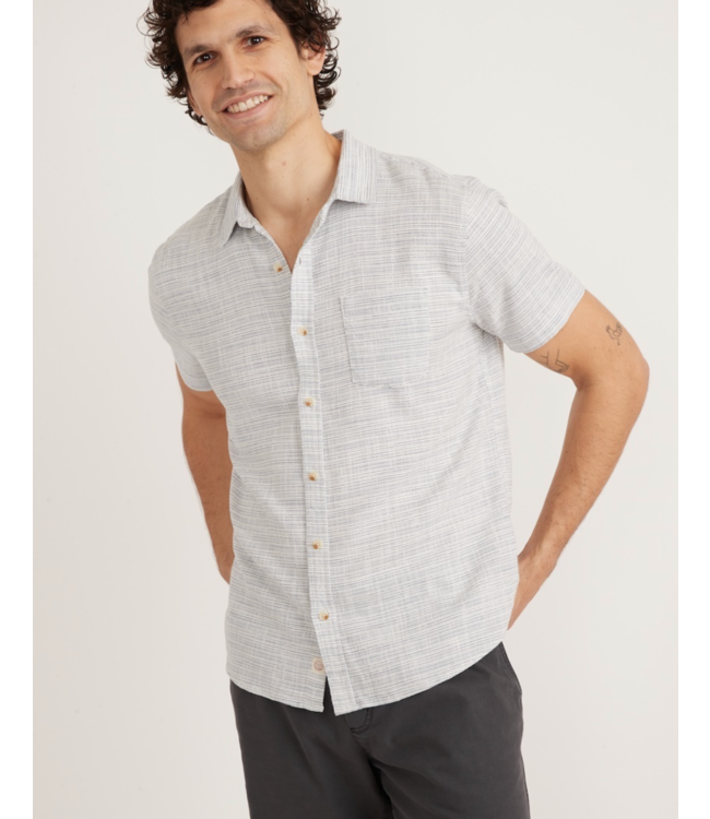 Classic Stretch Selvage Shirt- Blue Mini Stripe