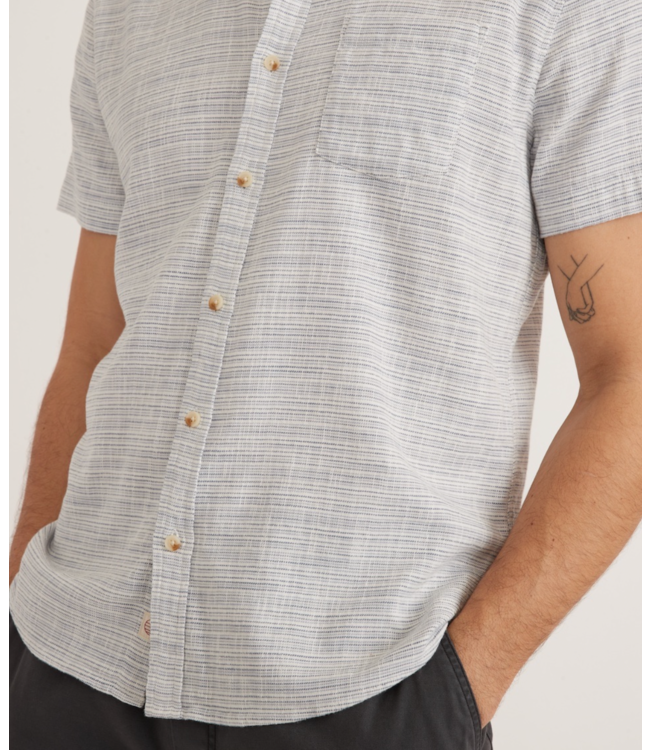 Classic Stretch Selvage Shirt- Blue Mini Stripe