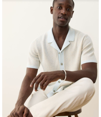 Marine Layer Asher Sweater Resort Shirt- Light Aqua