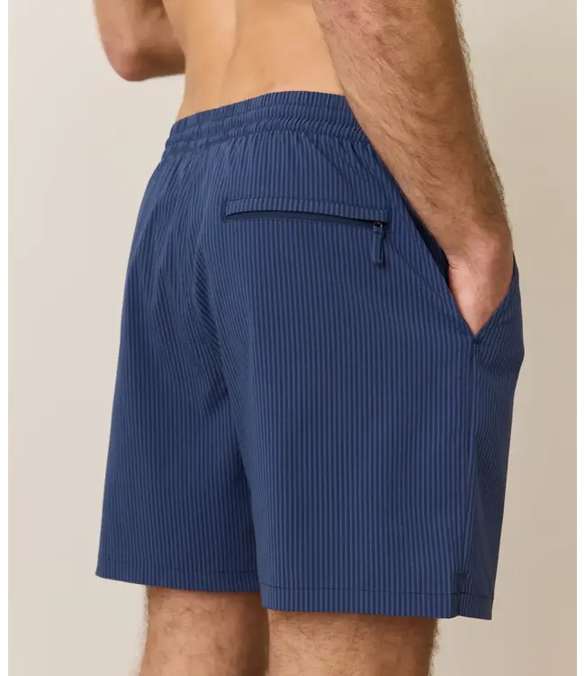 Lined Sport & Swim Short 6"- Navy/Blue Stripe