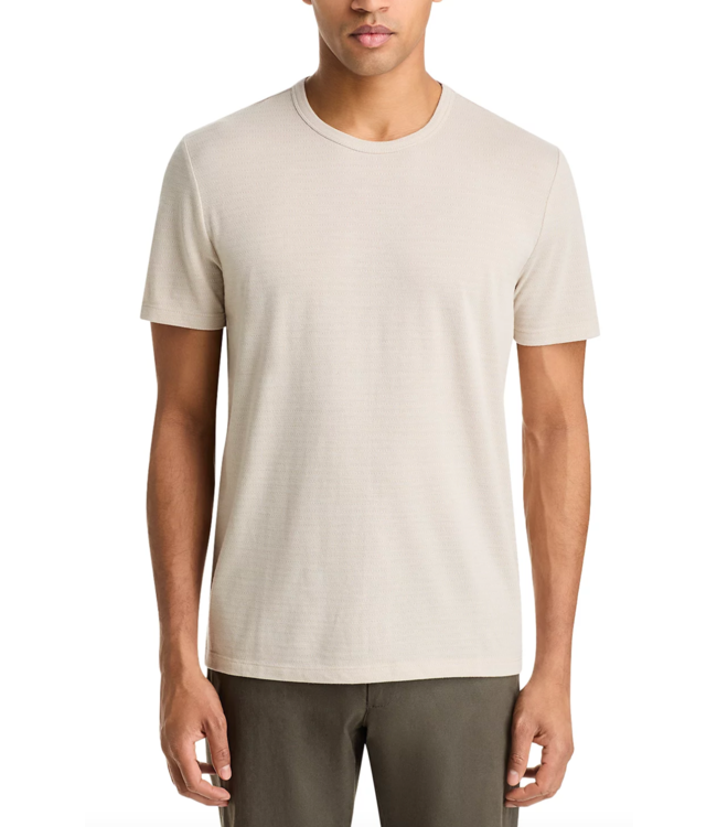 Signature Jacquard Crew Tee- Natural