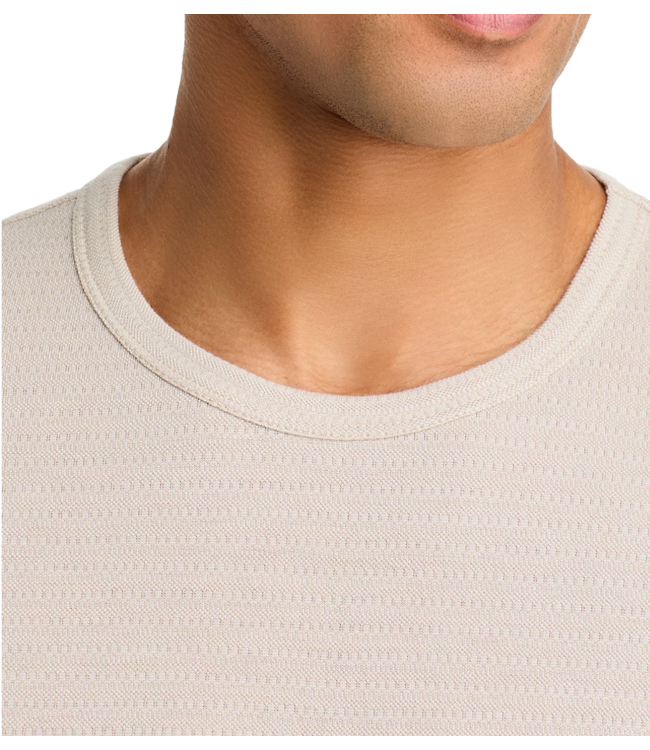 Signature Jacquard Crew Tee- Natural
