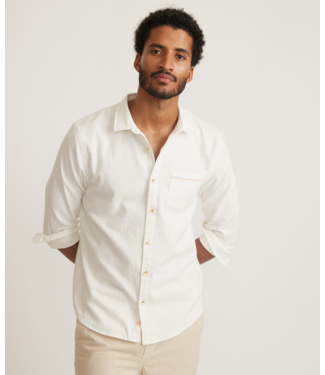 Marine Layer Classic Stretch Selvage Shirt- Natural