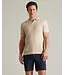 Johnny Collar Polo- Sandstone/White