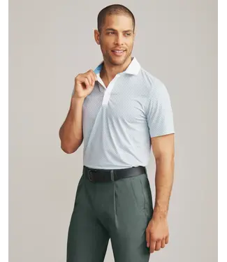 Rhone Apparel Golf Sport Polo Spread Collar- Tidal Green Wavy Stripe