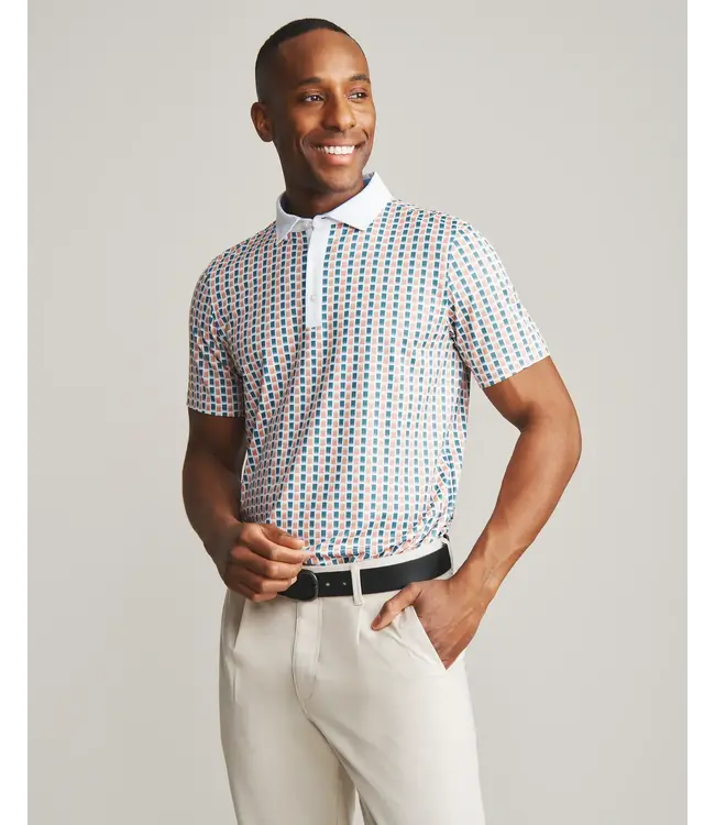 Golf Sport Polo- Washed Clay/Tidal Green/Bright White