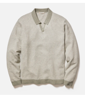Marine Layer Liam Sweater Polo- Vetiver/Ivory
