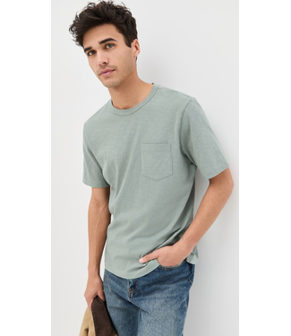 Faherty Brand Sunwashed Pocket Tee- Sage Creek